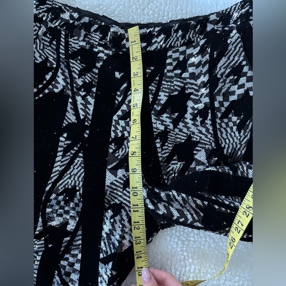 Halpern Tapered Sequin Trousers Black Silver Disco Party Nightclub Sz 28 - Picture 5 of 16